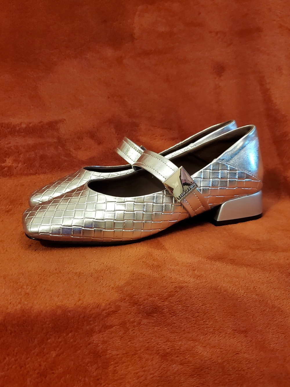 Metallic Silver Mary Jane Flats